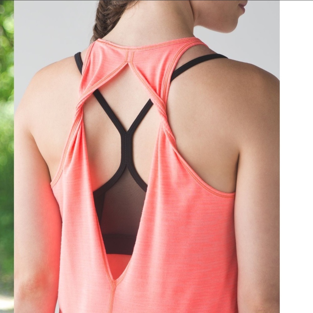 Lululemon Trapeze Twist Tank Heathered Grapefruit size 6 - Picture 4 of 9
